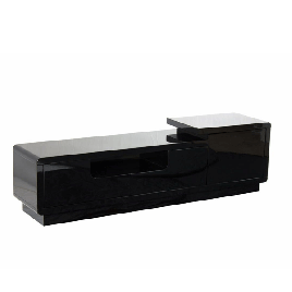 Bremerton Modern Elegance High Gloss TV Cabinet with Push Open Door and Drawers - Black