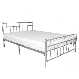 Melrose Metal Double Bed Frame with Reinforced Centre Legs - Silver