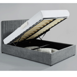 El Dorado Ottoman Storage Bed Frame Grey Elegance with Gas Lifted Convenience - Double 4ft6