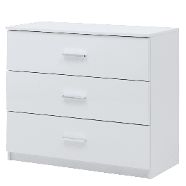 White Chest of Drawers - SIDMOUTH Large Chest  3 Drawers