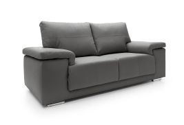 Chelmsford 2 Seater Leather Sofa - Dark Grey