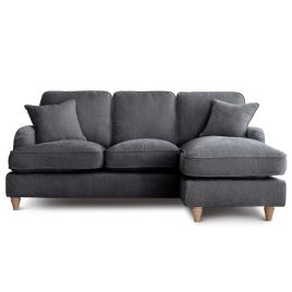 Corner Sofa - COCOON Fabric 3 Seater Left Hand Facing - Charcoal