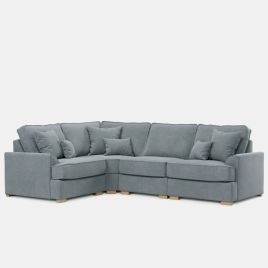 Corner Sofa - HERITAGE Fabric 3 Seater Right Hand Facing - Light Blue