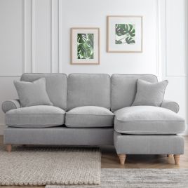 Corner Sofa - RAYONG Fabric 3 Seater Left Hand Facing - Ice