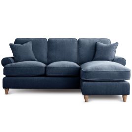 Corner Sofa - RAYONG Fabric 3 Seater Left Hand Facing - Navy