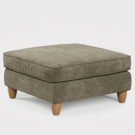 Footstool - COASTAL Fabric - Winter Moss