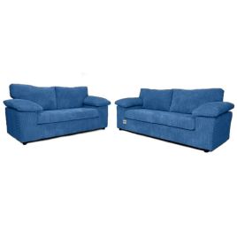 Sofa Set CORDURA Full Back Jumbo Cord 3 Seater and 2 Seater Sofa - Blue