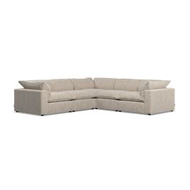 Corner Sofa - PUEBLA Fabric 4 Seater Right Hand Facing Eggshell