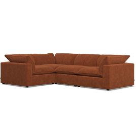 Corner Sofa - PUEBLA Fabric 3 Seater Right Hand Facing Saffron