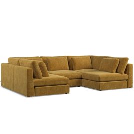 Corner Sofa - SOVA Fabric 5 Seater U Shaped Sunny - Open End