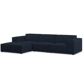 Corner Sofa - LUCCA Fabric 3 Seater Right Hand Facing - Deep Blue
