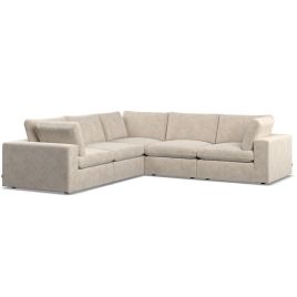 Corner Sofa - OBLAK Fabric 4 Seater Right Hand Facing Eggshell