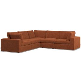 Corner Sofa - OBLAK Fabric 4 Seater Right Hand Facing Saffron