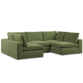 Corner Sofa - OBLAK Fabric 5 Seater U Shaped Verde - Open End