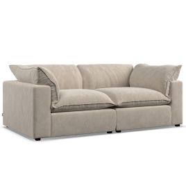 2 Seater Sofa - PUEBLA Fabric Eggshell