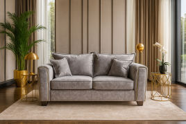 SOLARAE Fabric 2 Seater Sofa - Grey