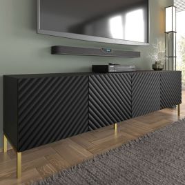 Puddle Dux 4 Door TV Cabinet - Black