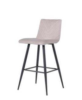 SERANO Velet Cannock Retro Bar Stool Set of 2 - Taupe