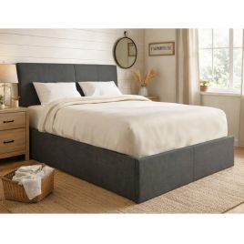Small Double Bed - TEXORA 4ft Ottoman Bedframe - Grey