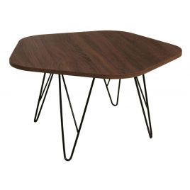 Arabelle Archer Coffee Table with Black Metal Legs - Walnut