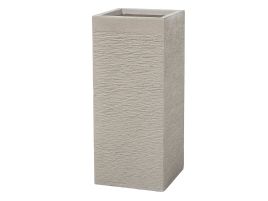 Garden Tall Clay Flower Plant Pot 26x26x60 cm UV Resistant Beige 