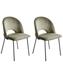 Set of 2 Velvet Dining Chairs Green COVELO