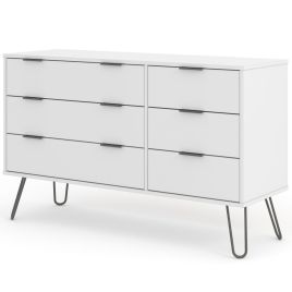 White Chest of Drawers - ARTA Large Chest 6 Drawers Double Chest