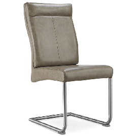 Hove Special PU Brown Chairs with Brushed Stainless Steel Legs - 4 Piece Set