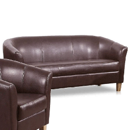 Bexhill 3 Seater Faux Leather Sofa - Brown