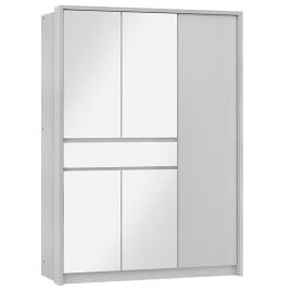 WAVERLEY 5 Door Mirrored Wardrobe with 1 Drawer White - 151cm
