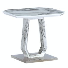 Darkseid Marble Effect Glass Lamp Table