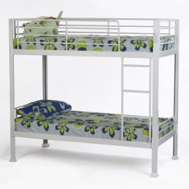 NOBRA Metal Single Bunk Bed Frame - Silver