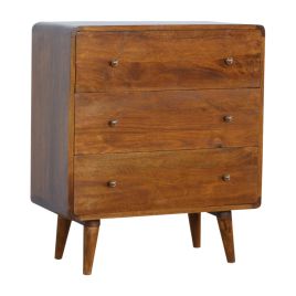 Oak Finish Chest of Drawers - COREY Medium Chest  3 Drawers