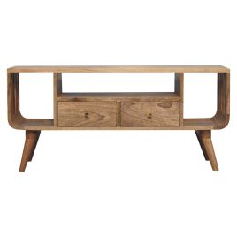 SINEAL TV Unit Solid Wood Multi Media Storage - Light Wood