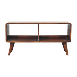 CROMER TV Unit Chestnut Wood Double Slot Media Storage - Medium Wood