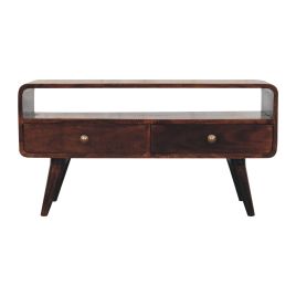 CROMER TV Unit - Walnut Wood Media Storage Unit - Walnut