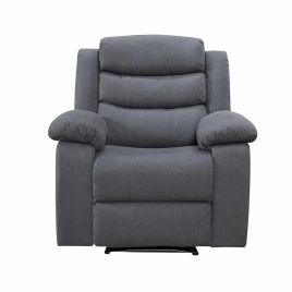 Armchair - ESPERANZA Fabric 1 Seater Recliner Sofa - Dark Grey