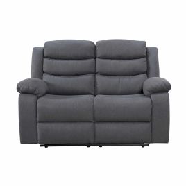 2 Seater Sofa - ESPERANZA Fabric Recliner Sofa - Dark Grey
