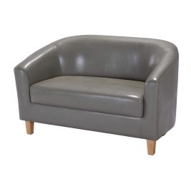 2 Seater Sofa - PRESTIS Leather Sofa - Grey
