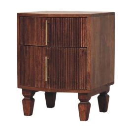 HARLONA 2 Drawers Bedside Table - Medium Oak