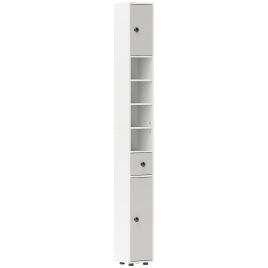 KANSAS 180cm Slim Bathroom Cabinet with Drawer Light Grey