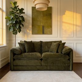 RIVINGTON Chenille Fabric 2 Seater Scatterback Sofa - Green