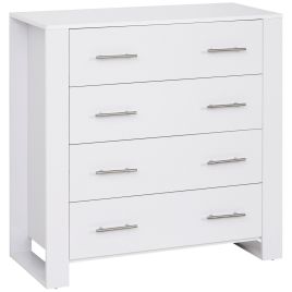 White Chest of Drawers - HERON II Medium Chest  4 Drawers