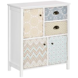 Shabby Chic Sideboard, Multi-Purpose Drawer Table, Storage Chest for Entryway or Living Room, Bedroom Furniture Organiser Unit - White