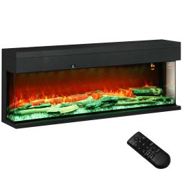 Heater - 1800W Glass Panel Heater Black 152.4cm
