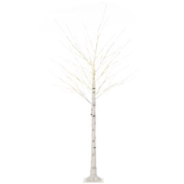 6ft Artificial White Birch Tree Light with 96 Warm White Pre-Lit LED Light for Indoor and Covered Outdoor Use
