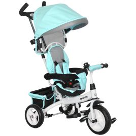 Scott 6 in 1 Kids Trike Push Bike with Push Handle and Canopy - Green