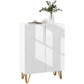Scott Narrow Shoe Storage Cabinet with Adjustable Shelves - White