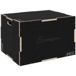 McAlpin 3-in-1 Wooden Plyo Box Anti-Slip Jump Platform for Gym - Black