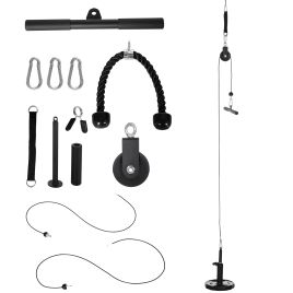 SPORTNOW Cable Machine Pulley System, Lat Pull Down System with DIY Loading Weight for Home Gym Biceps Tricep Arm Shoulder Back Training